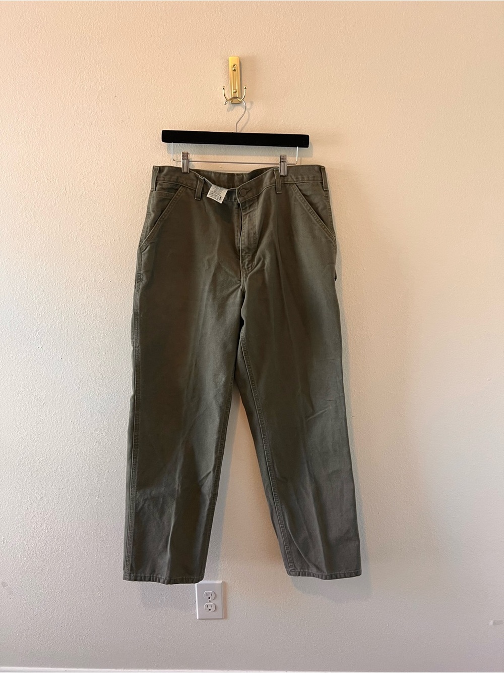Carhartt B11 MOS Original Dungaree Fit Canvas Cotton Work Pants Green 36x32